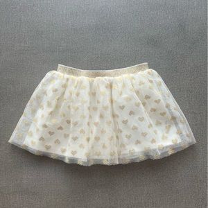 Wow- Hanna Anderson gold heart tulle tutu skirt toddler girls